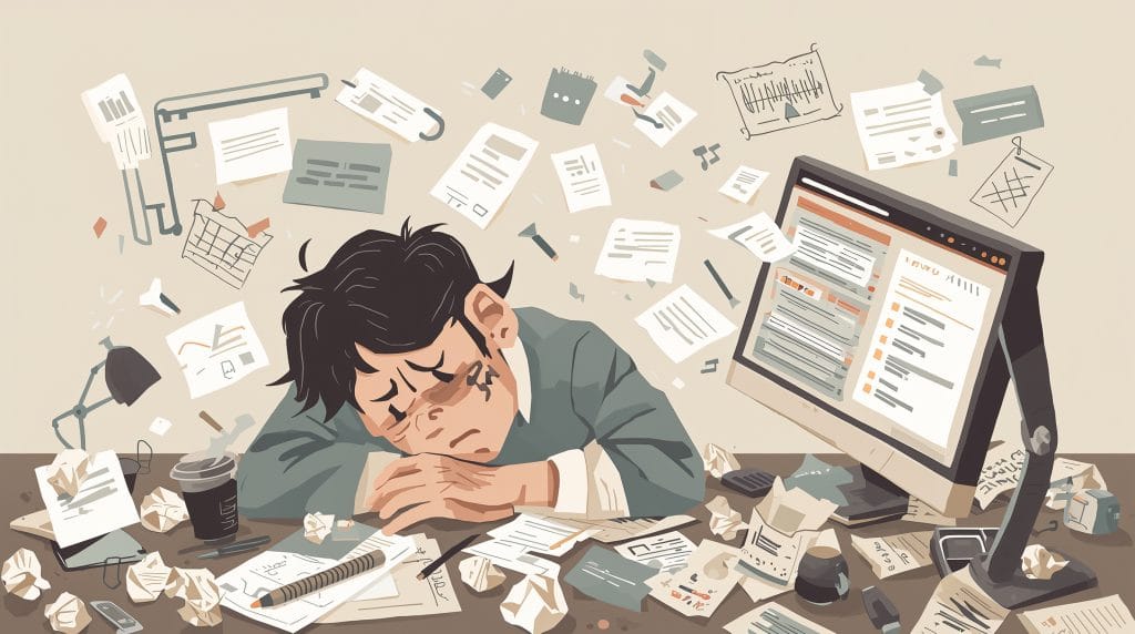 Online work before AI tools with manual and repetitive tasks