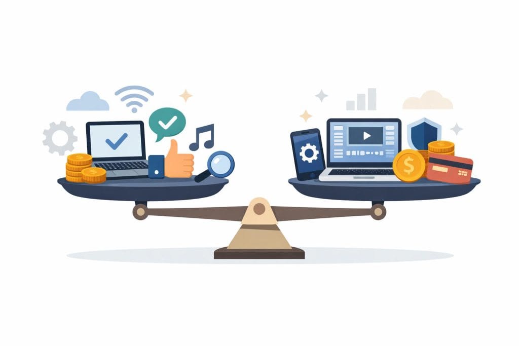 Comparing free and paid digital tools at the beginner stage