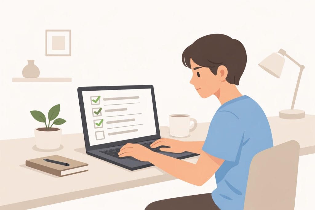 beginner using task management tools to organize online work effectively