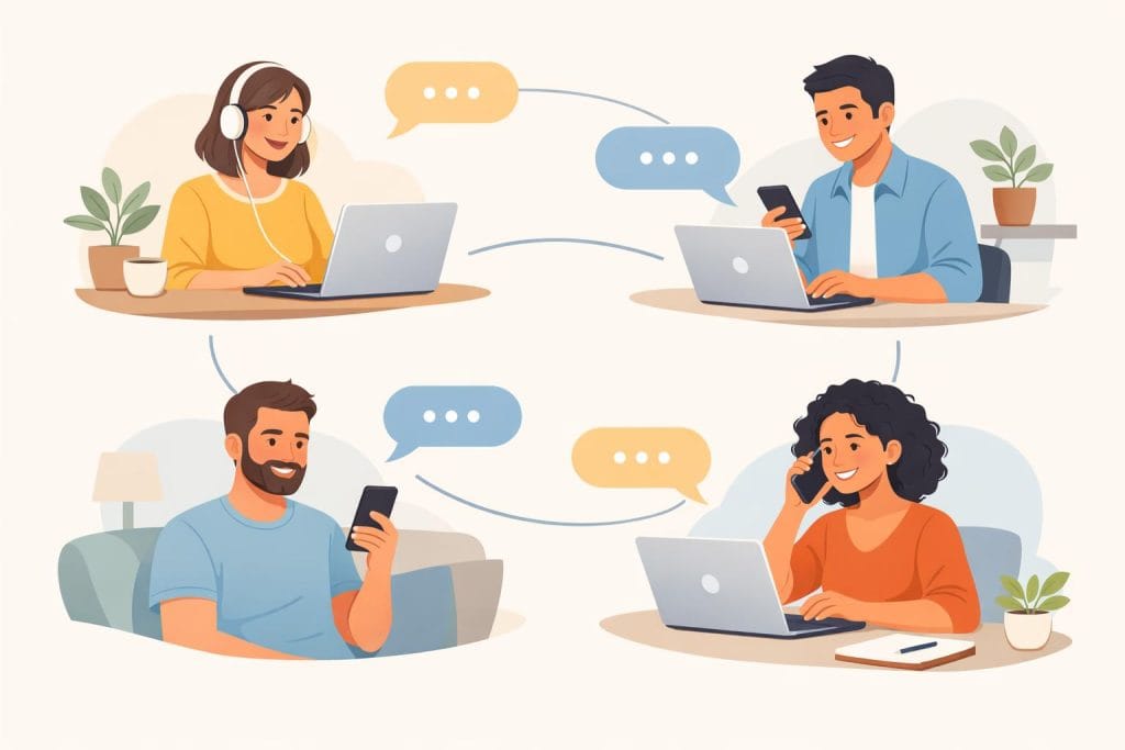 Remote communication tools helping beginners collaborate and avoid misunderstandings online 