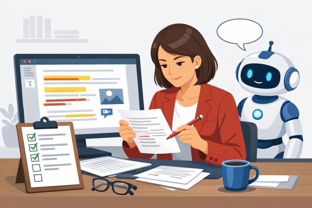  Beginner reviewing and editing AI-assisted online work