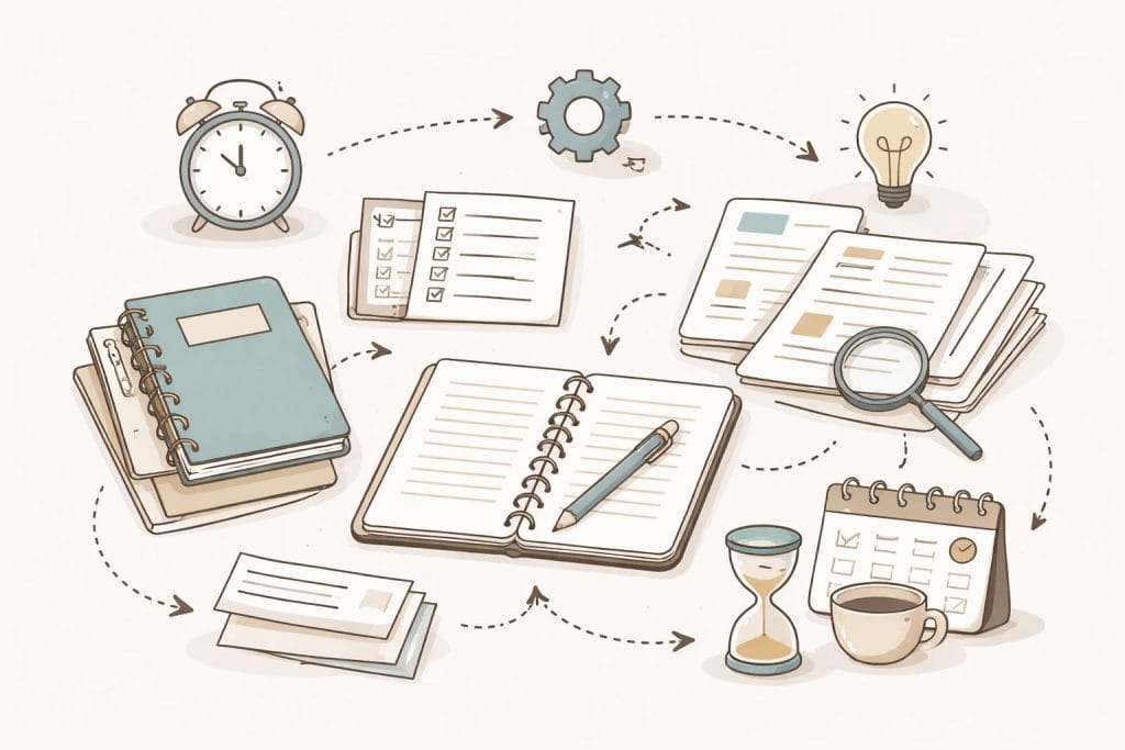 Manual content creation process before the use of AI tools and automation