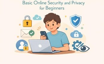 Basic online security and privacy tools explained for beginners using simple visuals