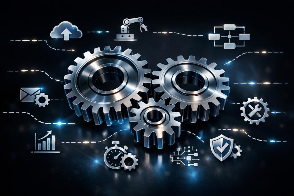 Digital automation gears running without connected workflow structure