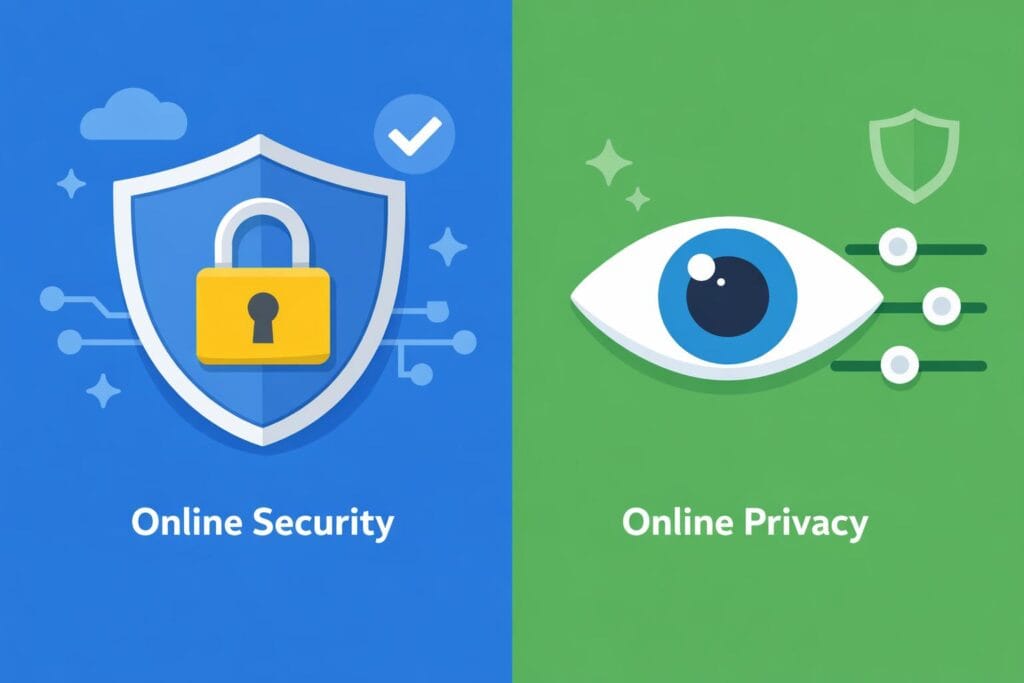 Difference between online security and online privacy explained in simple terms