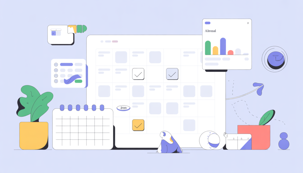 learning digital skills step by step productivity illustration