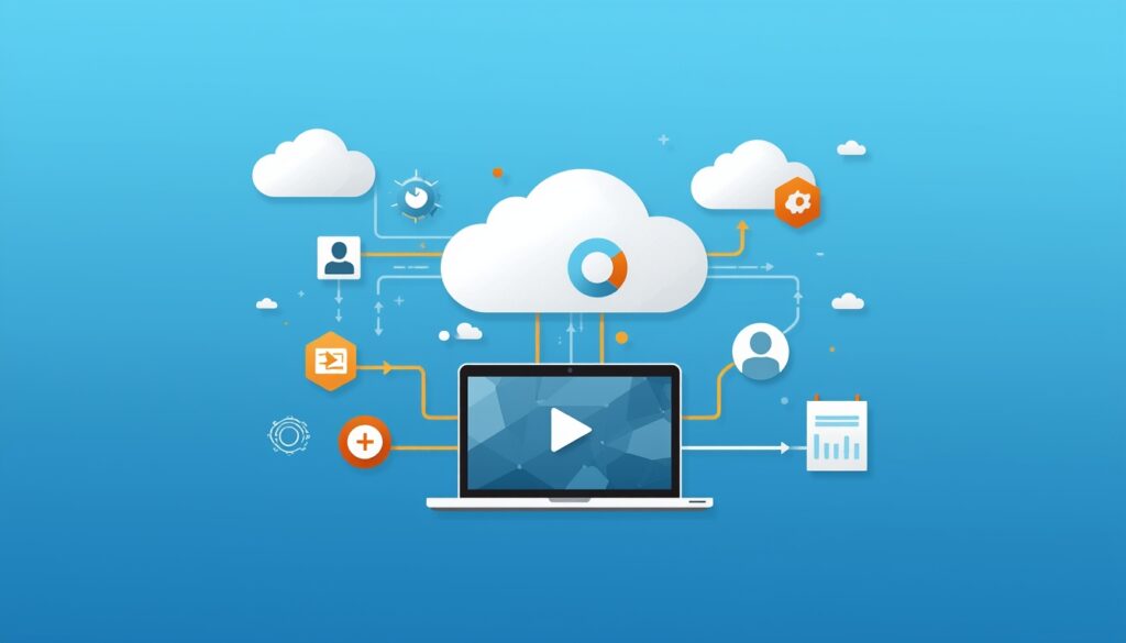 digital workflow and online work system illustration