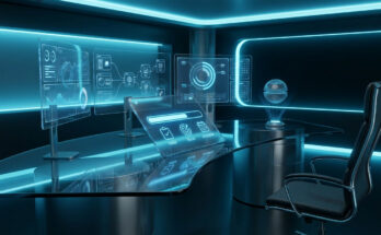 futuristic digital task organization workflow system for beginners working online