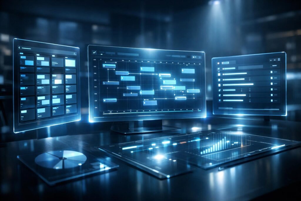 Organized online workflow system with digital task management panels
