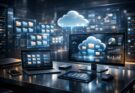 Futuristic digital organization workspace for beginner online business productivity
